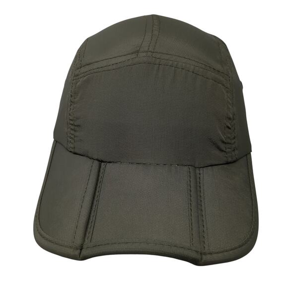 Fitkicks 5 Panel Cap Green One Size Adjustable Strap Vented Holes Blank - Picture 1 of 9